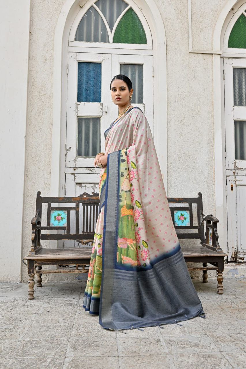 Traditional Soft Bhagalpuri Silk Saree