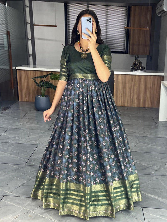 Traditional Soft Silk Gown Dress