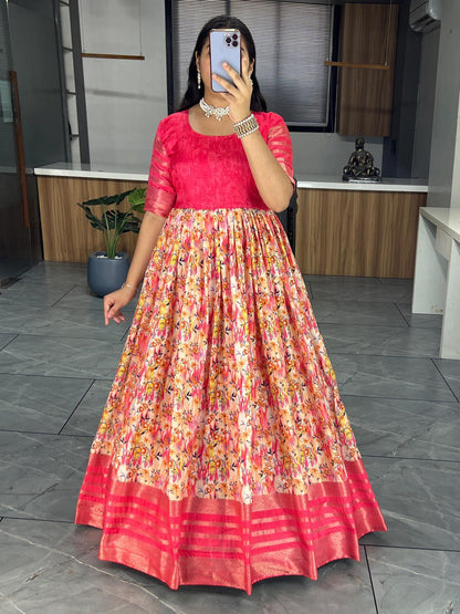 Traditional Soft Silk Gown Dress