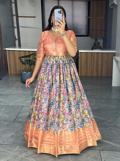 Traditional Soft Silk Gown Dress