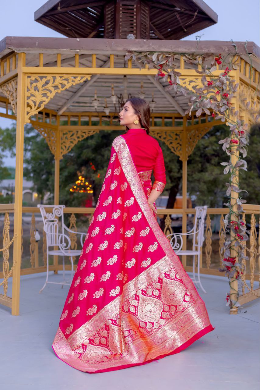 Traditional Wedding Banarasi Satin Silk Saree