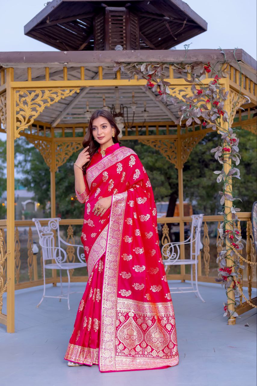 Traditional Wedding Banarasi Satin Silk Saree