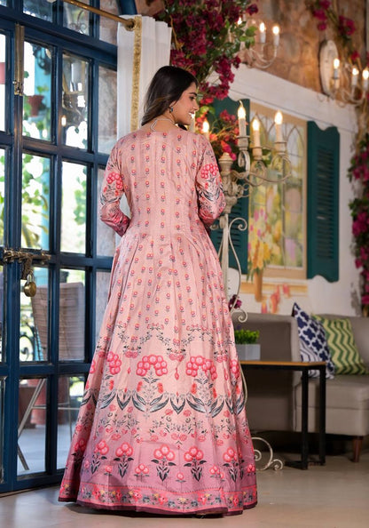 Traditional Wedding Wear Dola Silk Gown