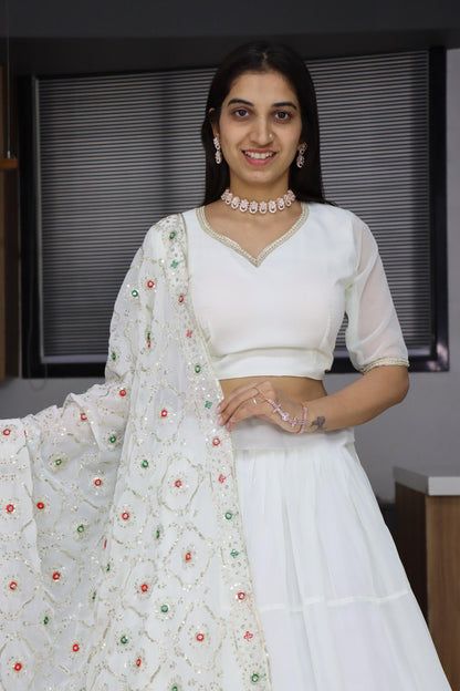 Traditional Wedding Wear Georgette Lehenga Choli