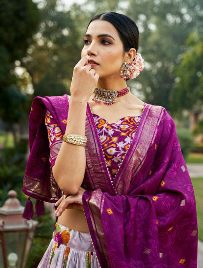 Traditional Wedding Wear Silk Lehenga