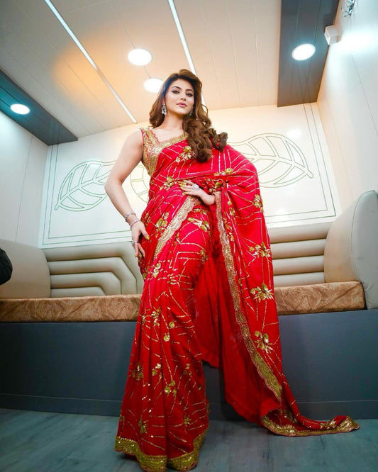 Urvashi's Bollywood Style Georgette Saree | Clone Design