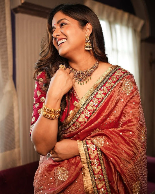 Wedding Wear Banarasi Crush Silk Saree