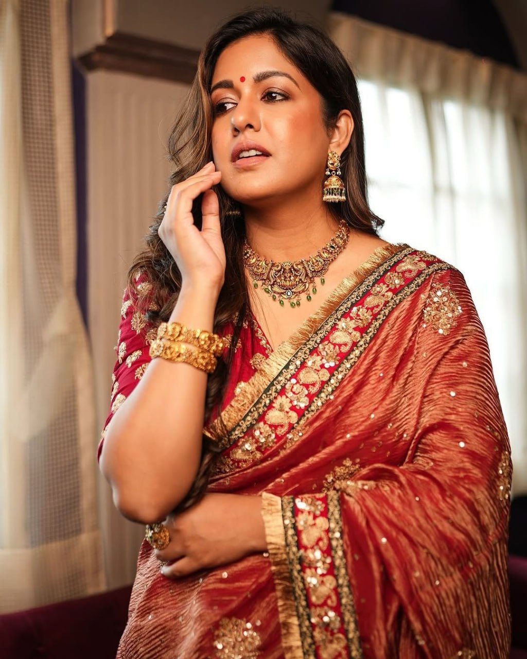 Wedding Wear Banarasi Crush Silk Saree