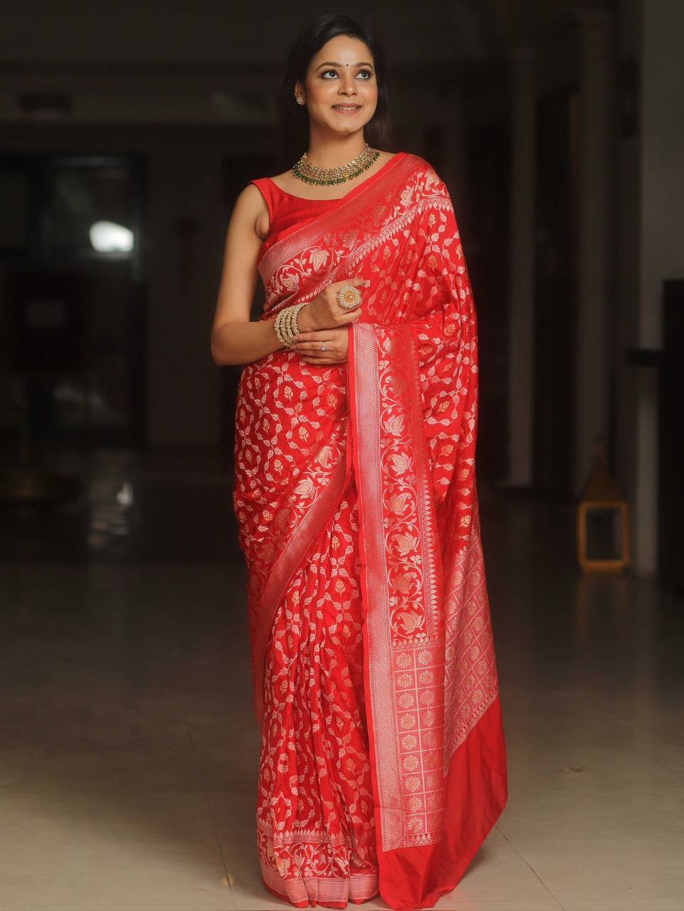 Wedding Wear Lichi Silk Saree