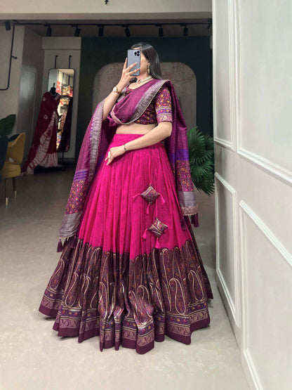 Wedding Wear Tussar Silk Lehenga