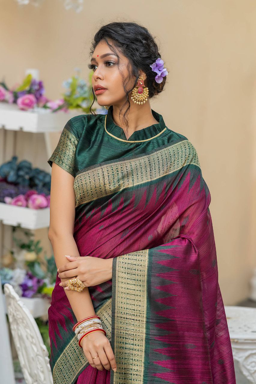 Wedding Wear Tussur Silk Weaving Saree