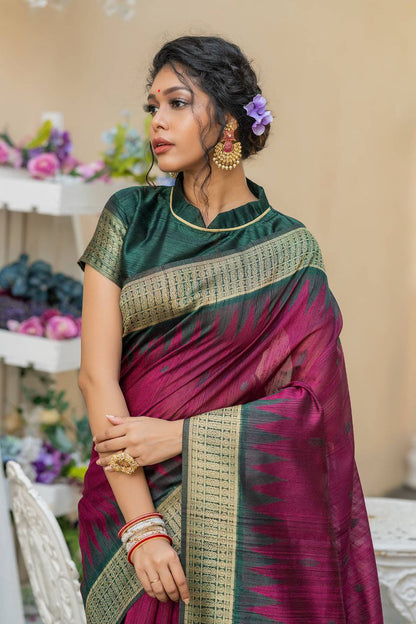 Wedding Wear Tussur Silk Weaving Saree