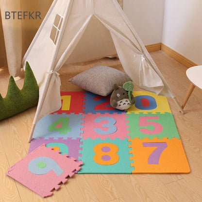 10 Pcs Numbers EVA Childer Fom Pad Baby Crawling Mat Puzzle