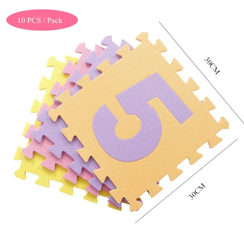 10 Pcs Numbers EVA Childer Fom Pad Baby Crawling Mat Puzzle