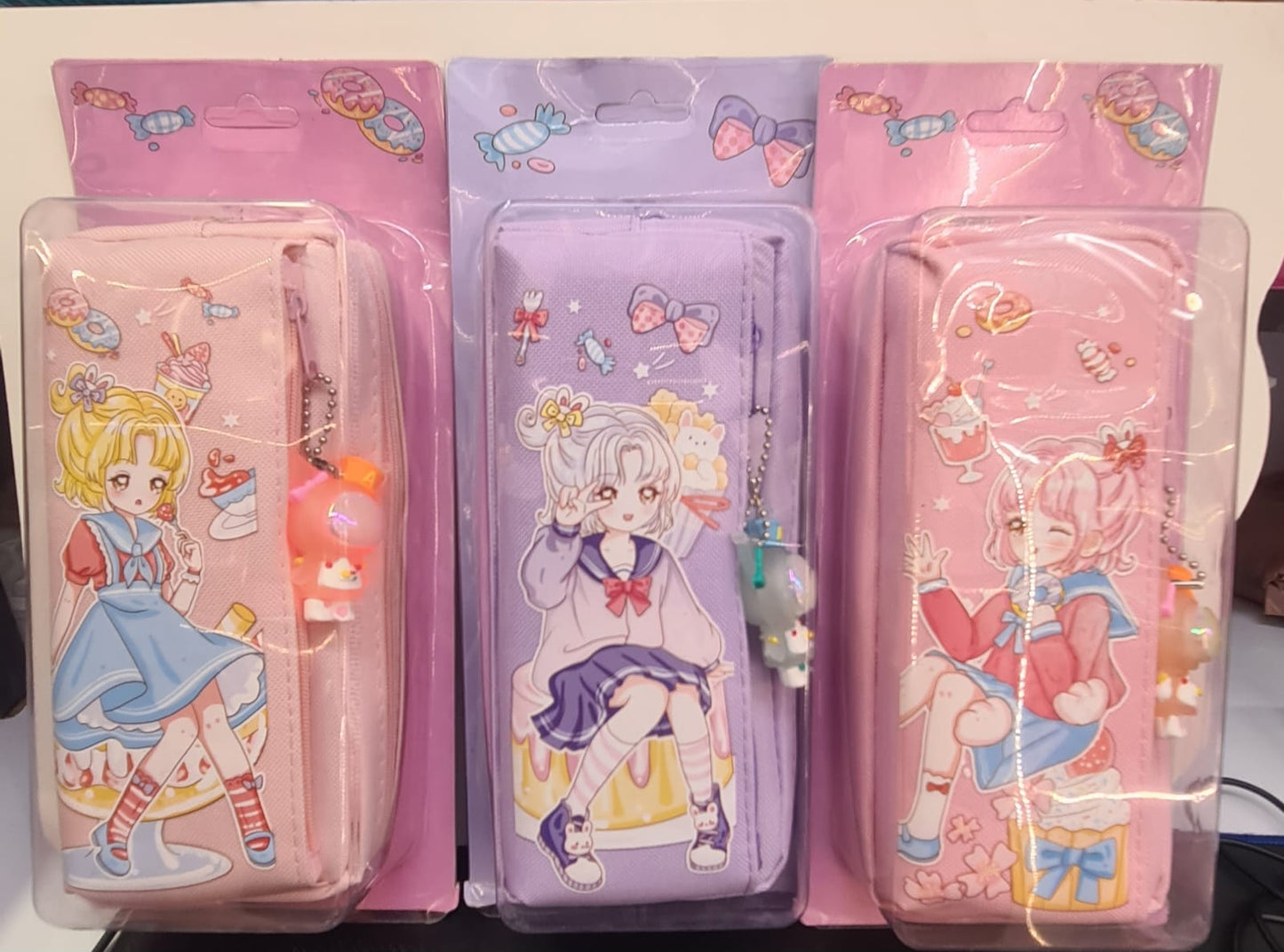 PENCIL POUCH NEW STYLE WITH LIGHT KEYCHAIN