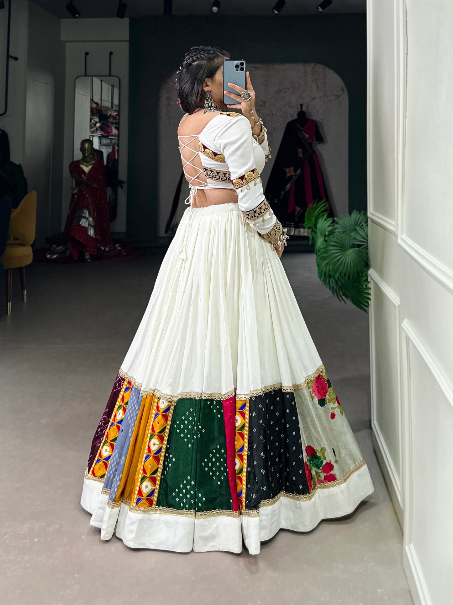 White Designer Navaratri Wear Lehenga Choli