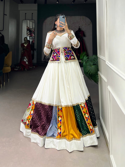 White Designer Navaratri Wear Lehenga Choli