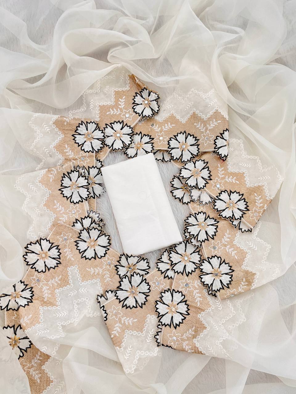 White Designer Organza Saree