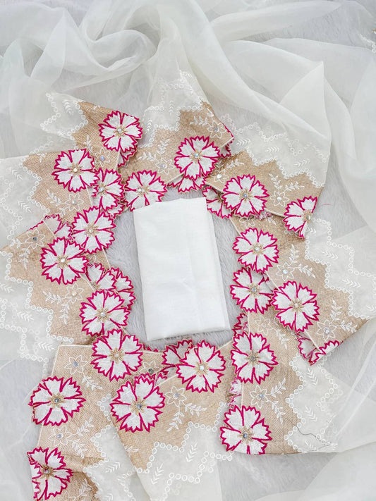 White Designer Organza Saree