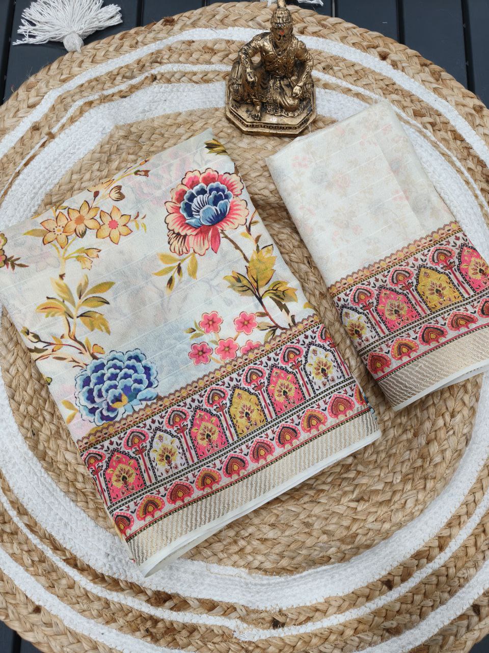 White Mash Mellow Georgette Saree