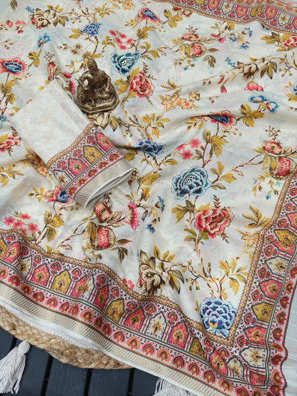 White Mash Mellow Georgette Saree