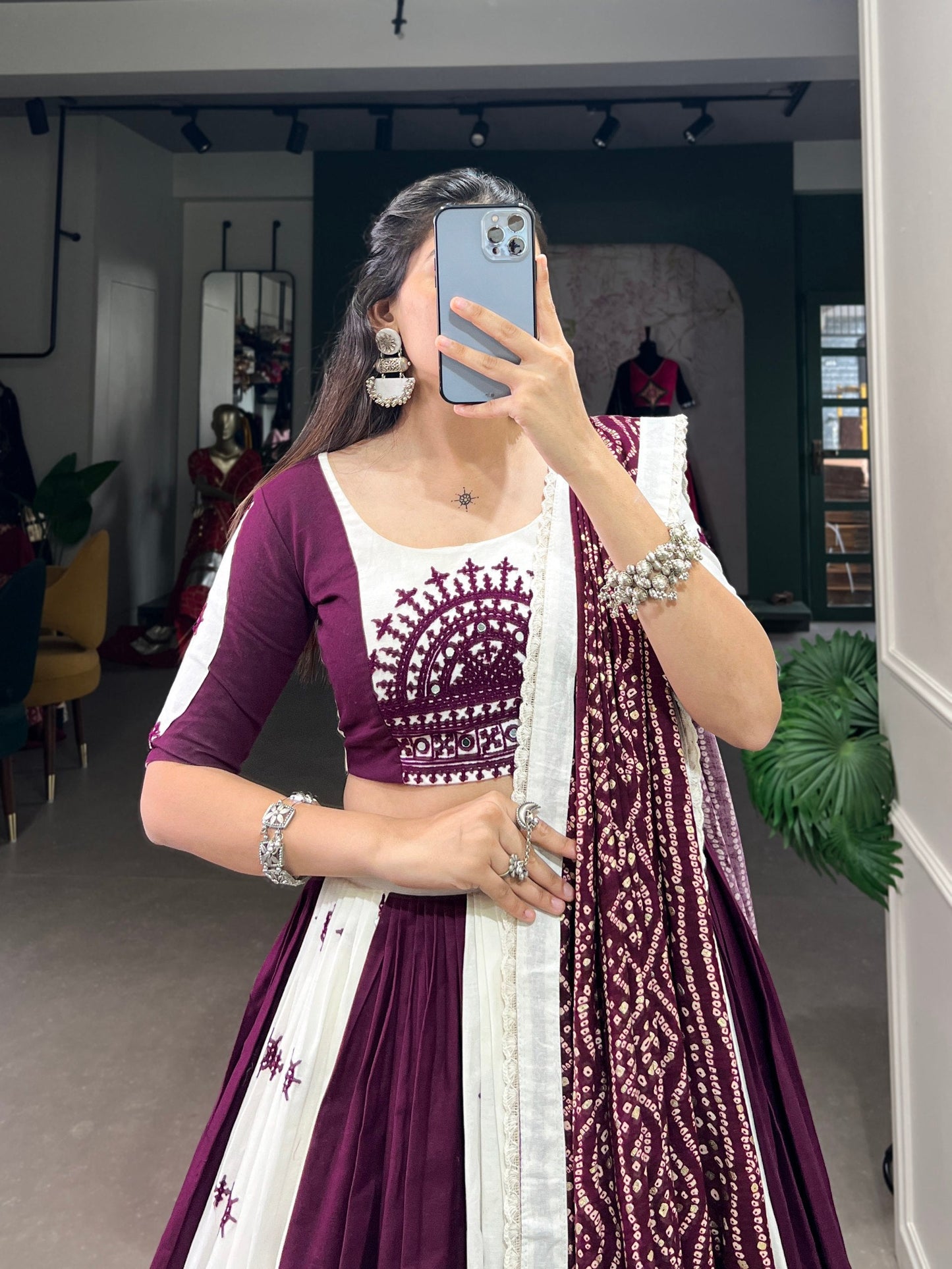 Wine Designer Navaratri Wear Lehenga Choli