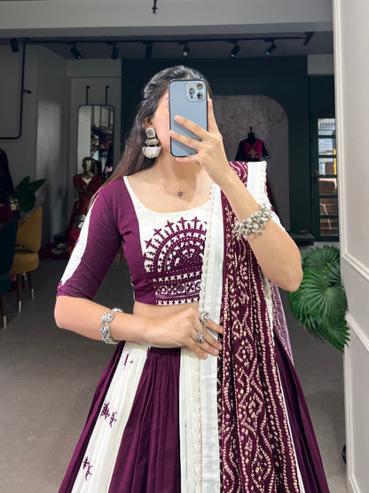 Wine Designer Navaratri Wear Lehenga Choli