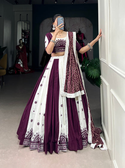 Wine Designer Navaratri Wear Lehenga Choli