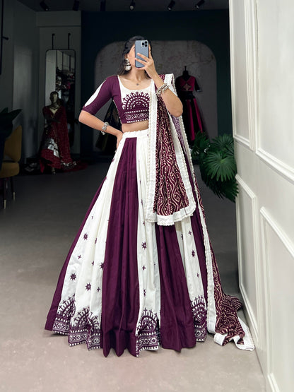 Wine Designer Navaratri Wear Lehenga Choli