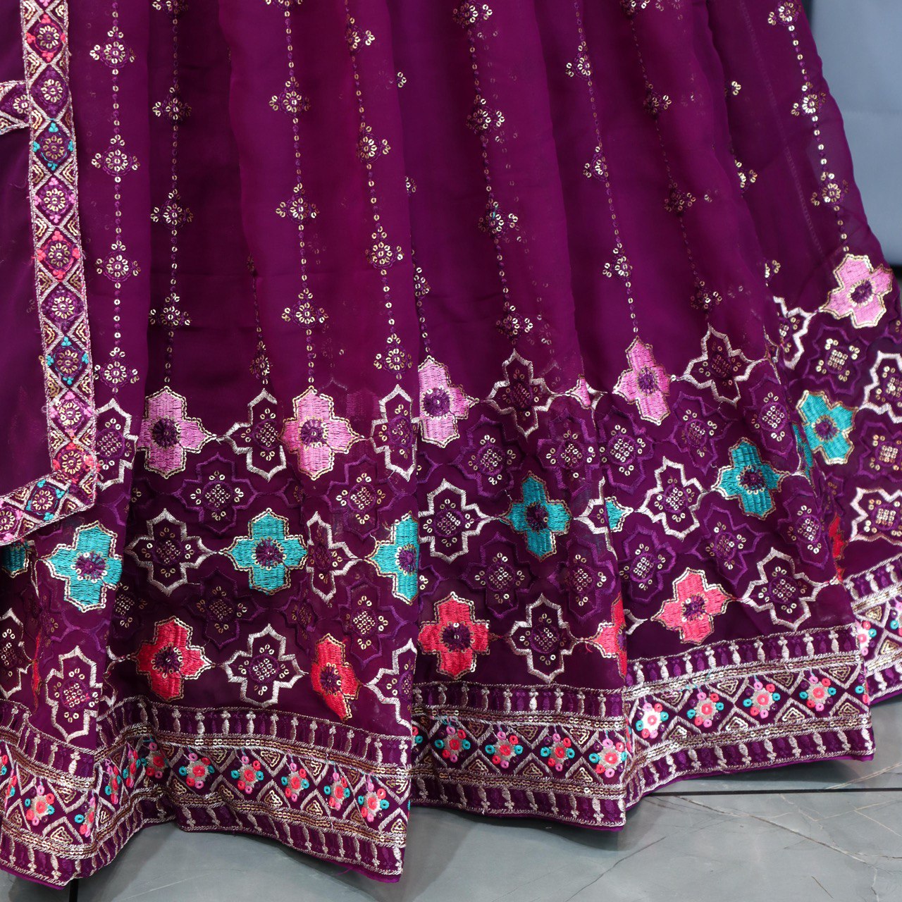 Wine Wedding Wear Designer Lehenga