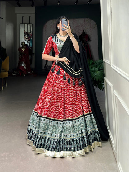 Red Designer Navaratri Wear Lehenga Choli