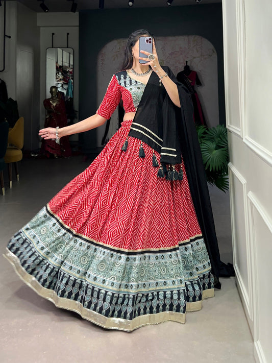 Red Designer Navaratri Wear Lehenga Choli