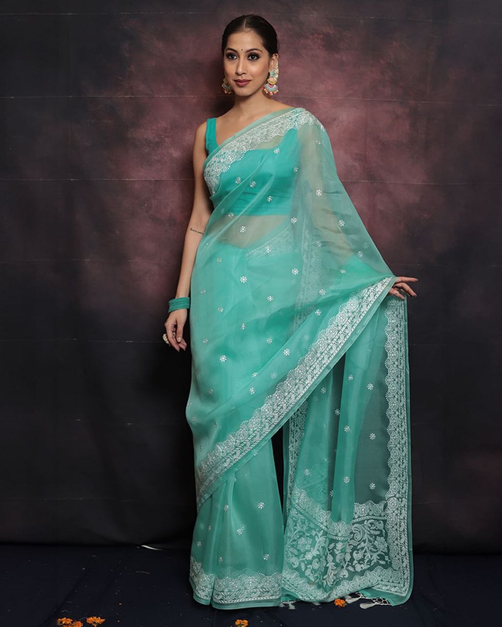 Sky Designer Organza Saree
