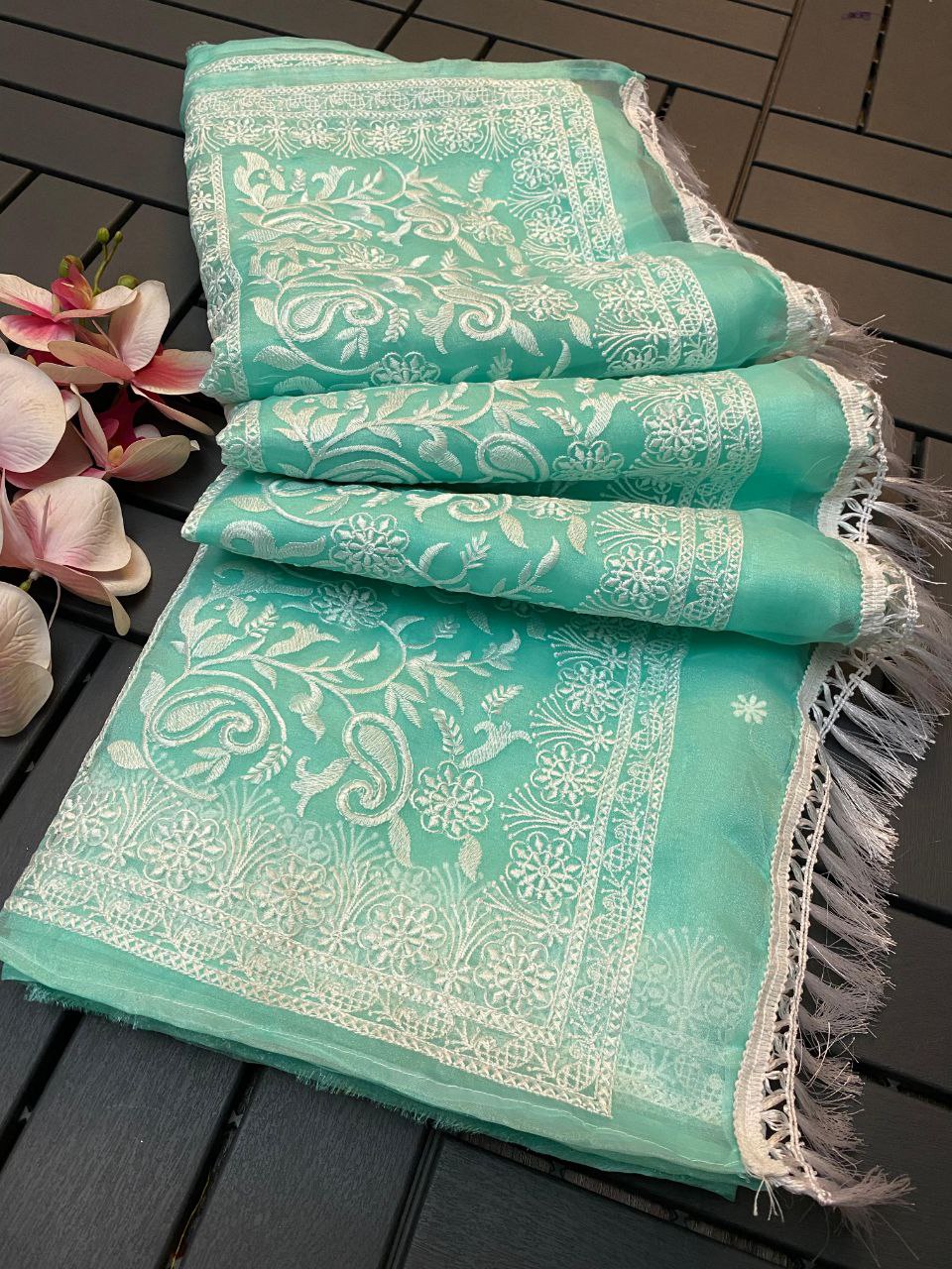 Sky Designer Organza Saree