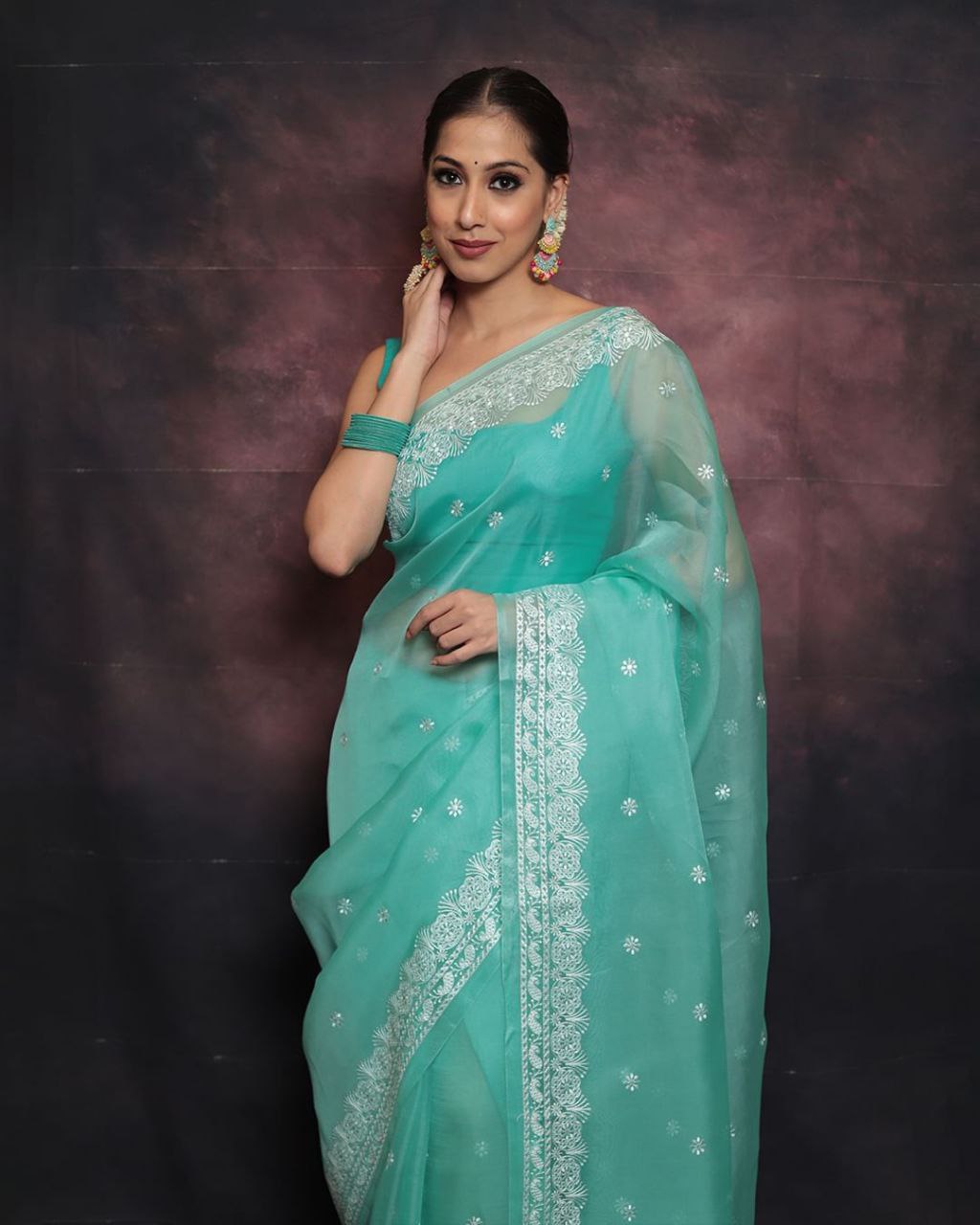 Sky Designer Organza Saree