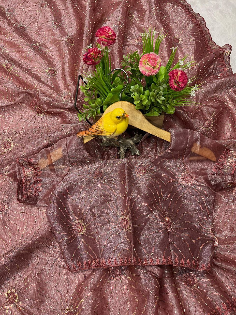 Fancy Designer Twill Net Saree