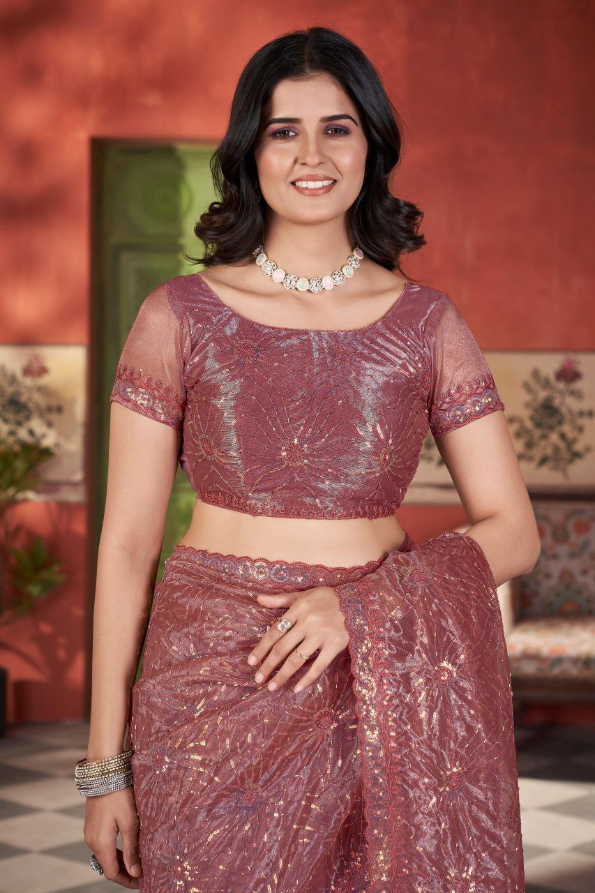 Fancy Designer Twill Net Saree