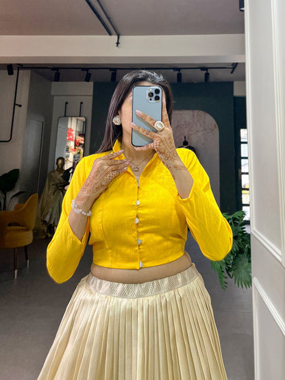 Yellow Floral Co-ord Set Lehenga