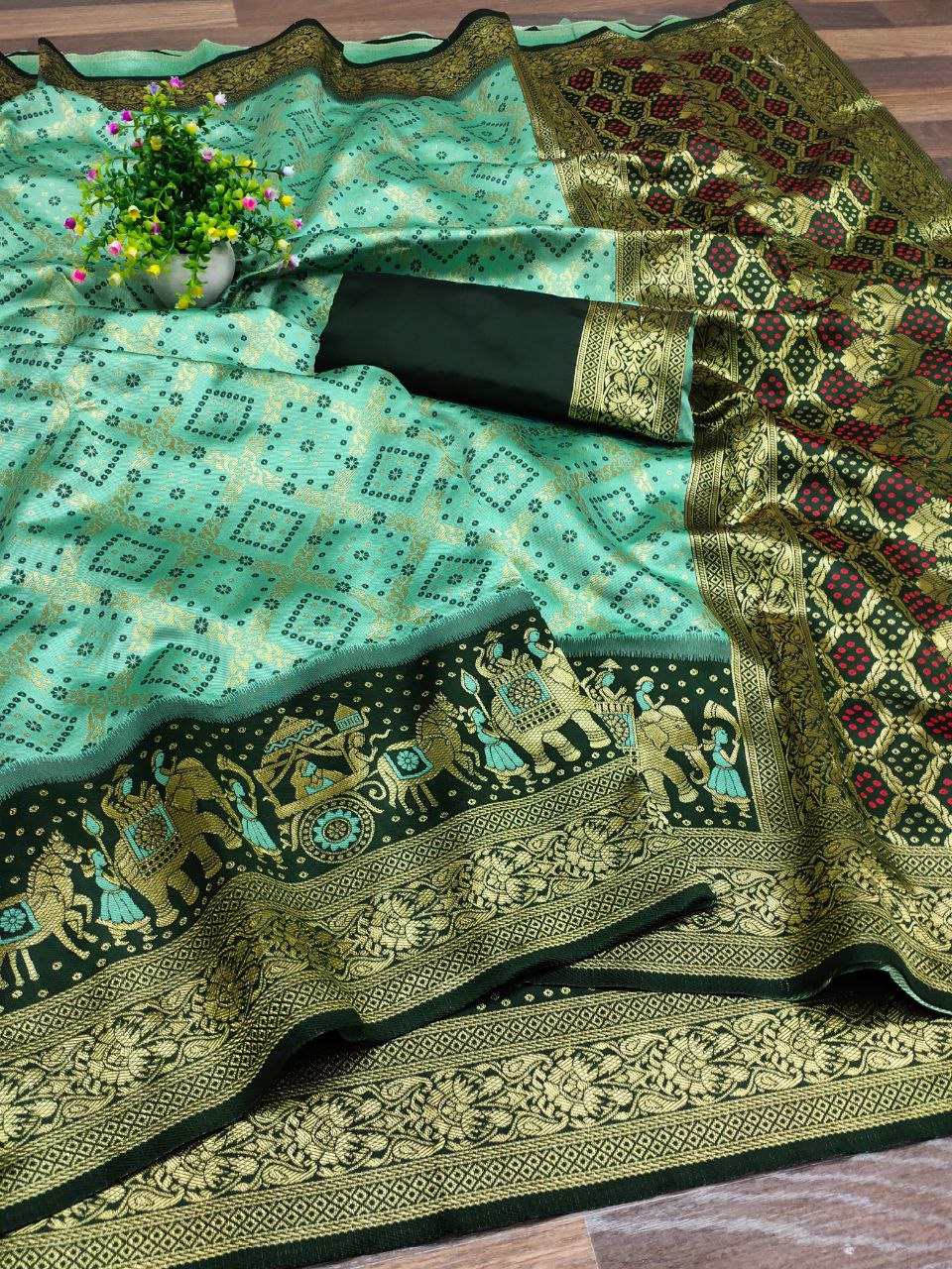 Kanchipuram Jacquard Silk Saree