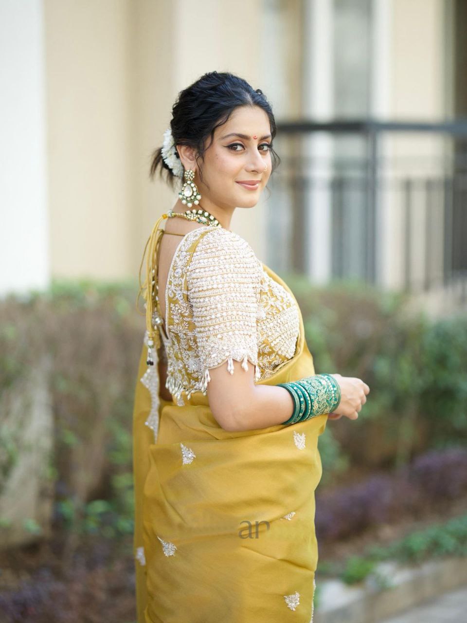 Yellow Party Wear Tabby Silk Saree