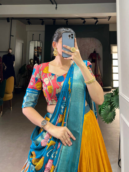 Yellow Traditional Dola Silk Lehenga Choli