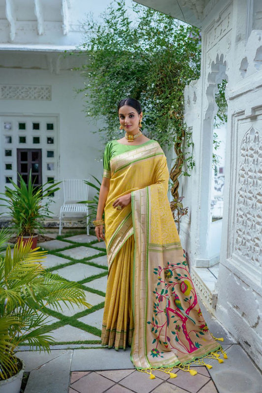 Yellow Traditional Kanjivaram Silk Saree
