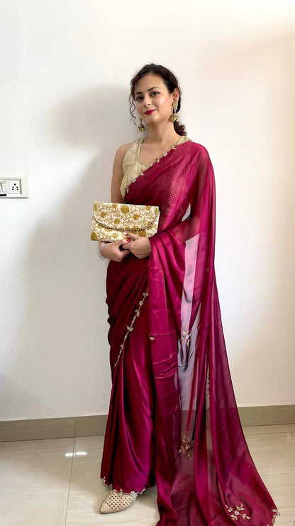 Designer Party Wear Rangoli Silk Saree