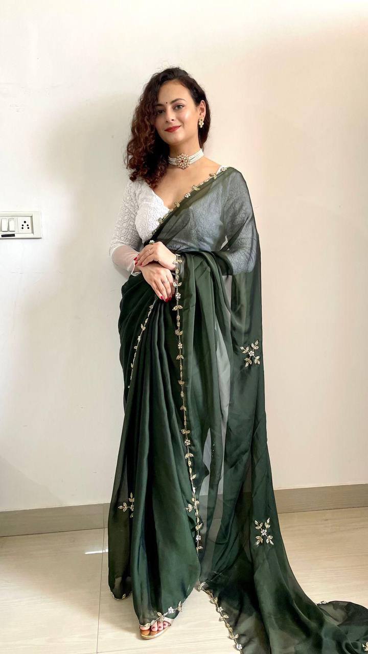 Designer Party Wear Rangoli Silk Saree