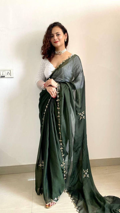 Designer Party Wear Rangoli Silk Saree