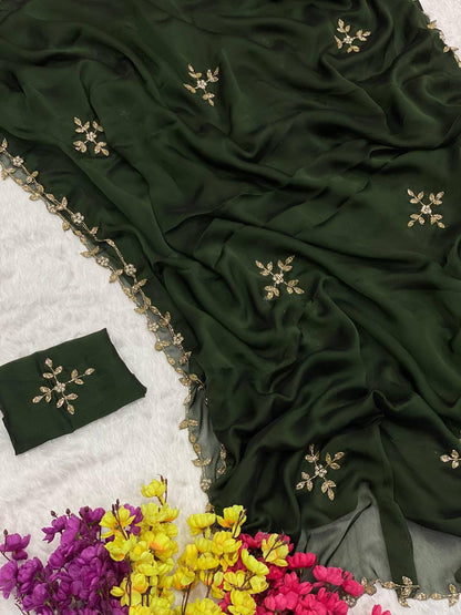 Designer Party Wear Rangoli Silk Saree