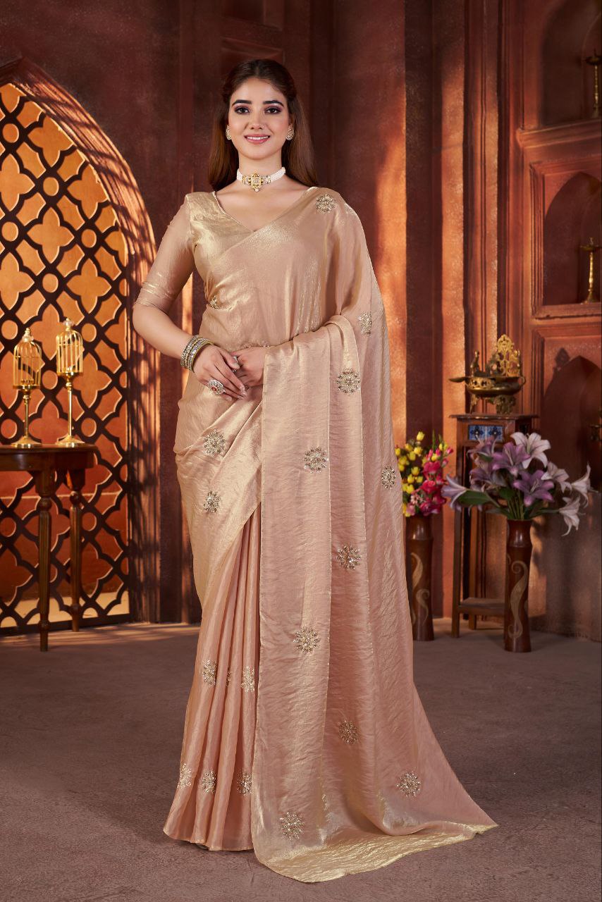 Designer Party Wear Fandy Satin Silk Saree