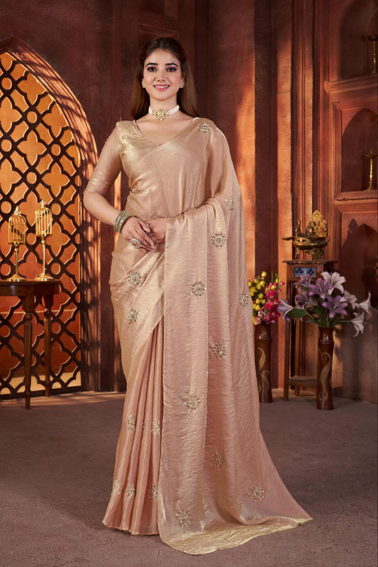 Designer Party Wear Fandy Satin Silk Saree