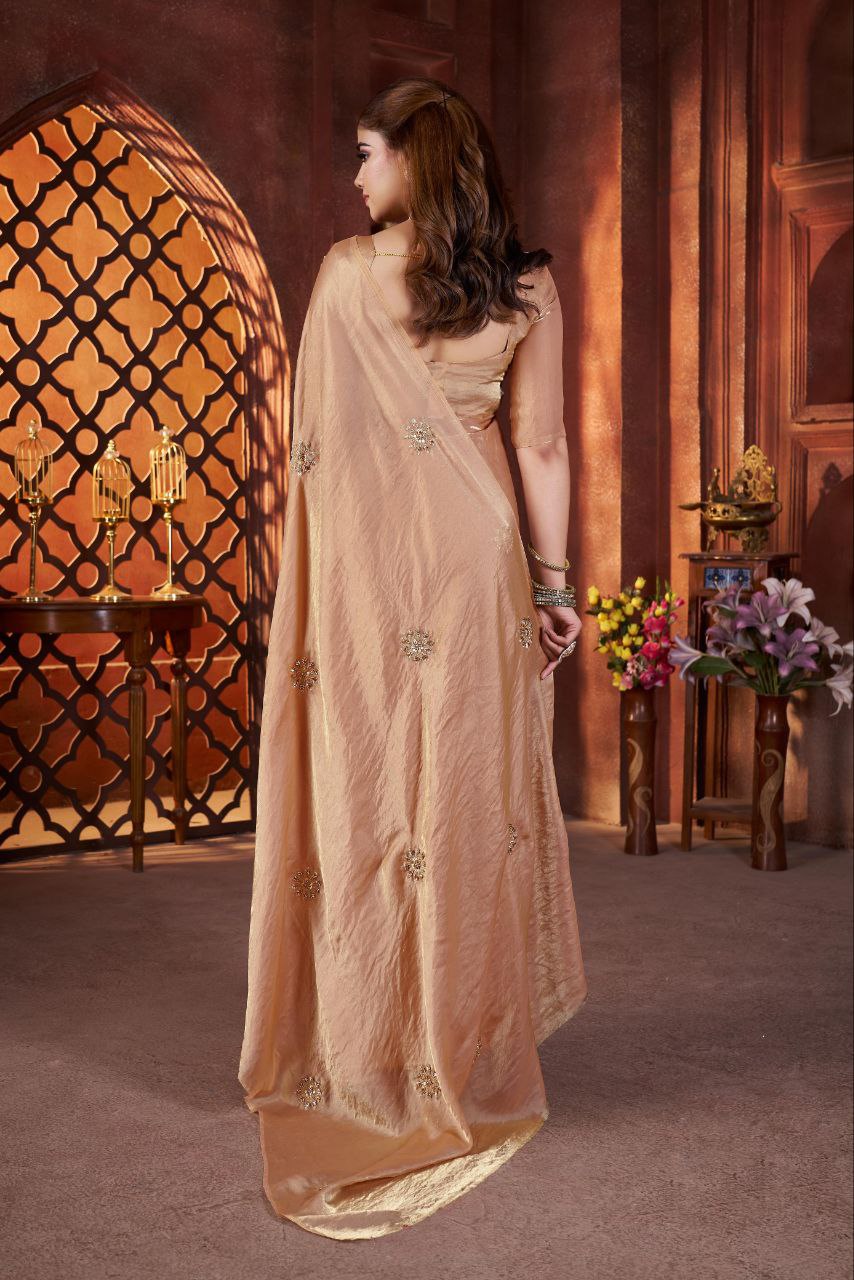 Designer Party Wear Fandy Satin Silk Saree