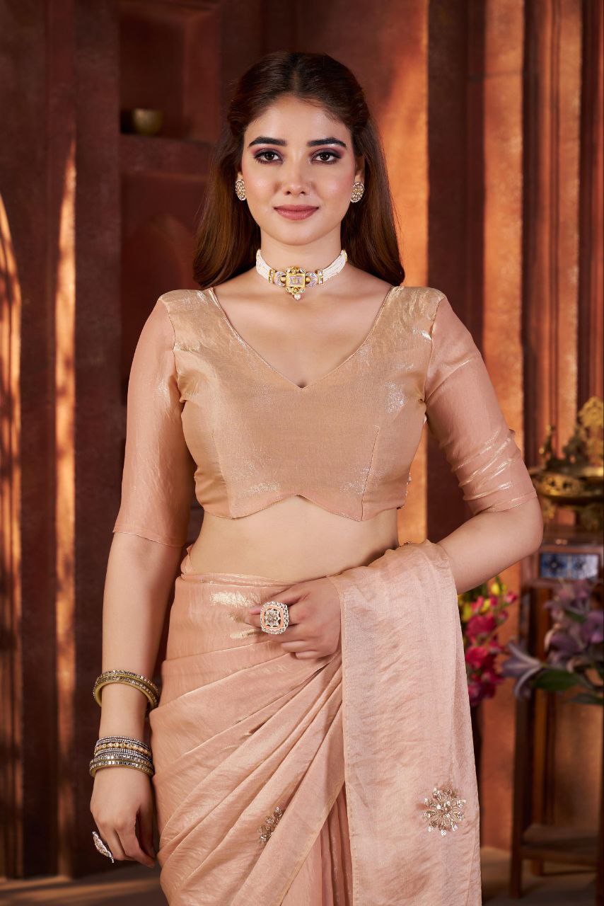 Designer Party Wear Fandy Satin Silk Saree